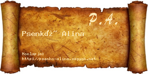 Psenkó Alina névjegykártya
