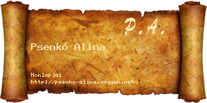 Psenkó Alina névjegykártya